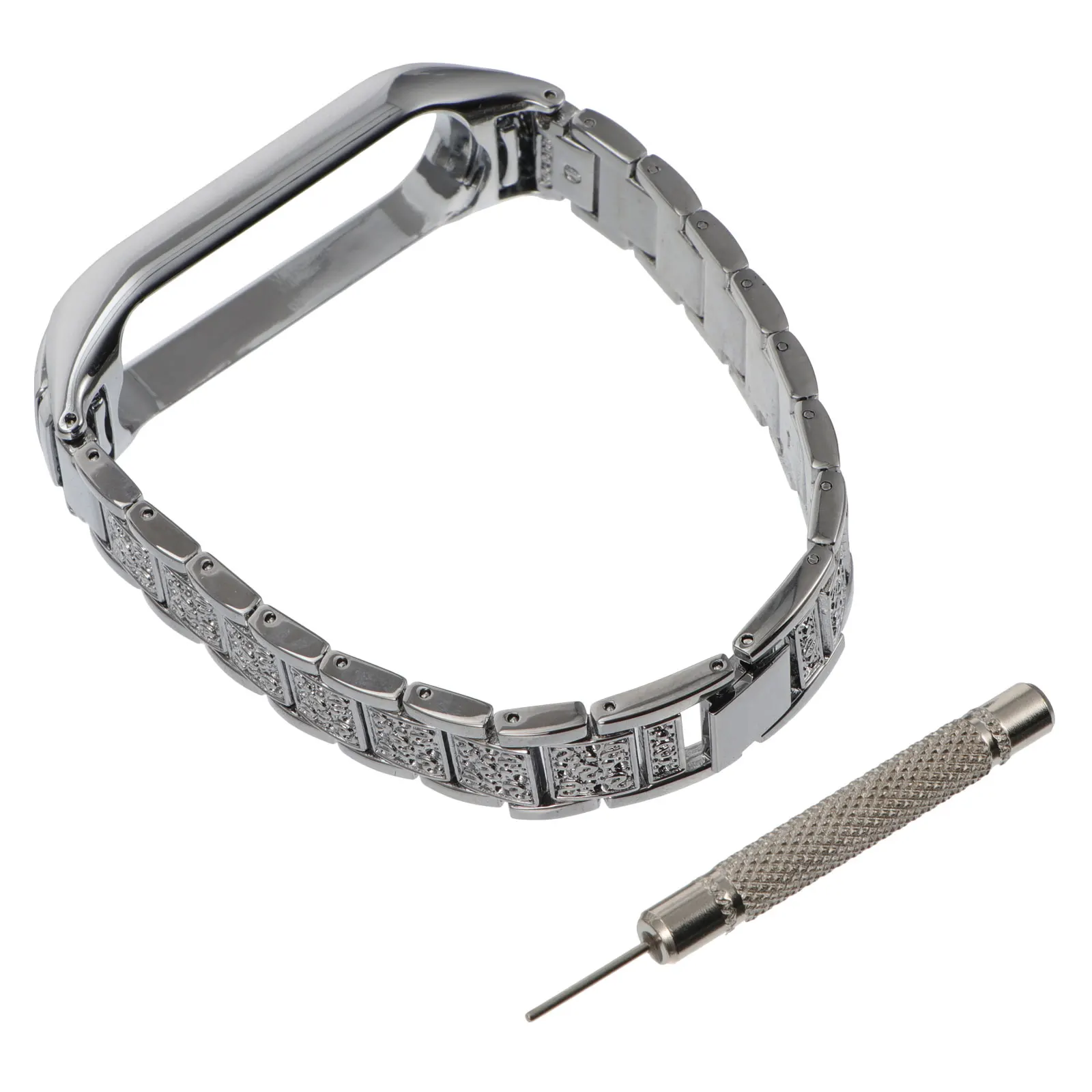 

Strap Metal Wristband Watch Silver Alloy Watchband Replacement Man