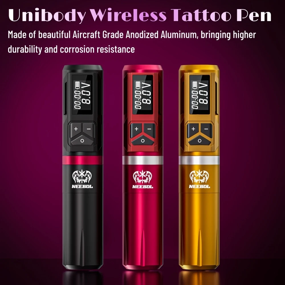 Wireless Rotary Tattoo Kit: USB Recharge, Digital LED Display, Ink & Needles - Perfect for Professionals & Beginners