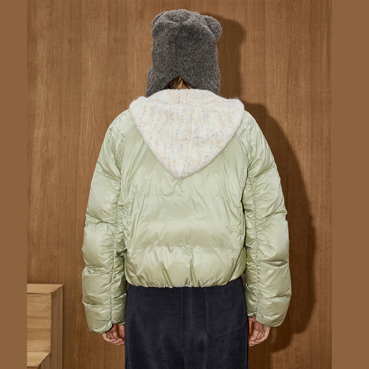 2025 Winter Damen 90 % Daunenfüllung Kurze Pufferjacke Übergroßer Mantel Warmer, lockerer Passform-Parka mit Kapuze Schicke gesteppte Oberbekleidung