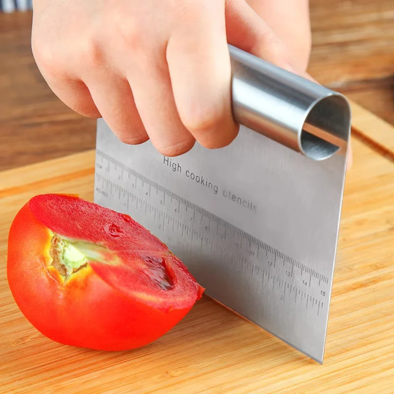 1PCS Stainless Steel Cake Scraper Dough Pastry Cutter DIY Baking Bread Separator Pizza Cutter Kitchen Measuring Cake Spatulas