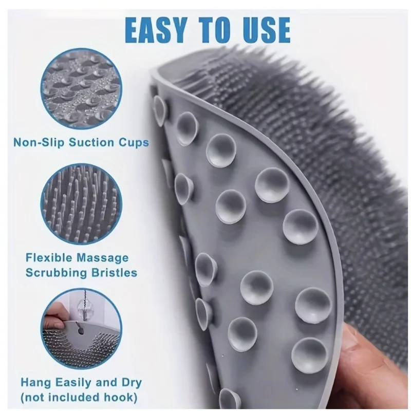 1PC Bath Brush Exfoliating Pad Shower Foot Massage Pad Suction Cup Brush for Wiping The Back Foot Washing Brush  Bathing Body