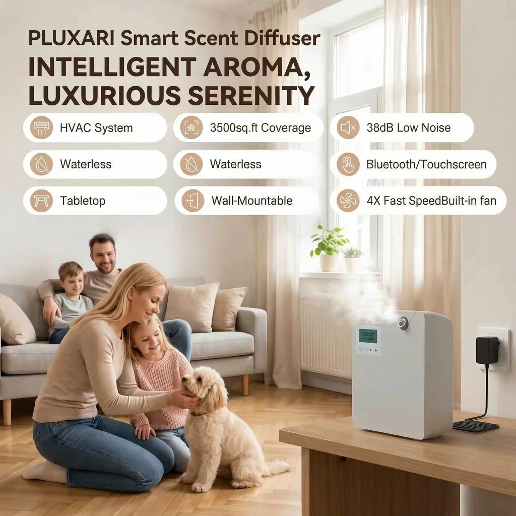 Smart Bluetooth Control Cold Air Hvac Scent Diffuser 300ML Wall Mounted Commercial Waterless Fragrance Diffuser for Hotel Lobby