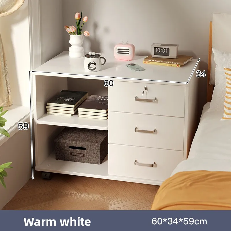 

Precise Bedside cabinet simple with lock removable multi-functional storage rack low cabinet bedside cabinet