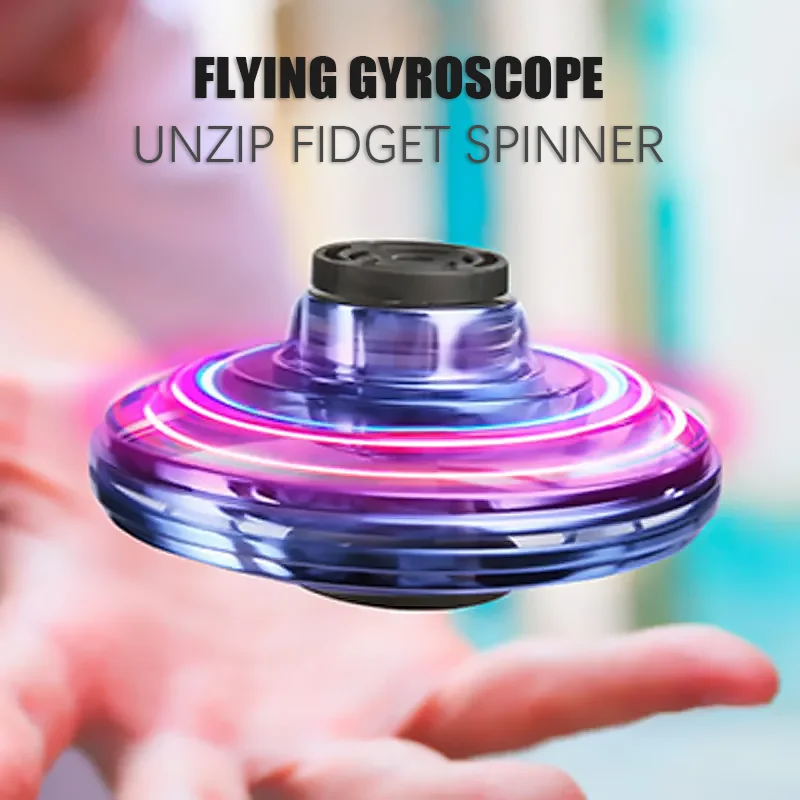 Flynova Fidget Spinner Fingertip Upgrade Flight Gyro Flying Helicopter Spinner UFO Drone Adult Decompression Toy Kids Gift Toy