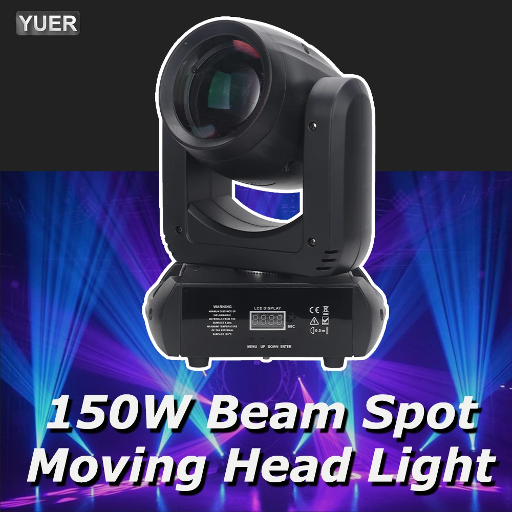 mini led moving head light feixe de luz 18 prismas rotativas dj dmx stage effect disco dj bar clube de casamento yuer 150w novo 01