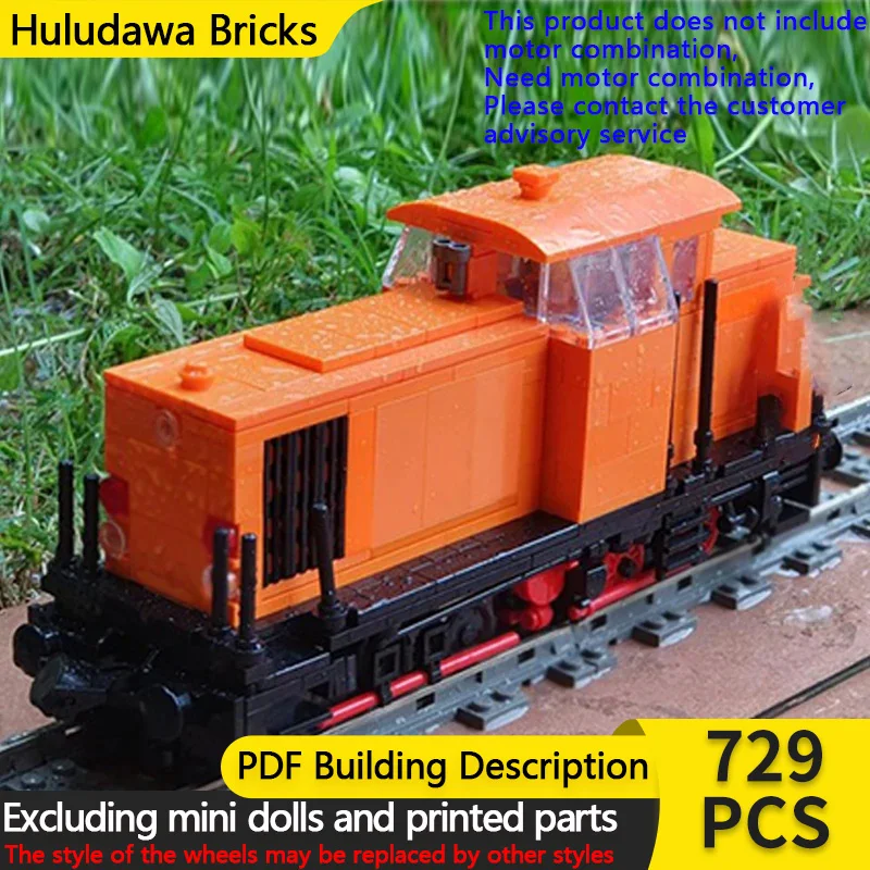 

City Car Model MOC Building Bricks Deutsche Reichsbahn V60 Switch Engine Modular Technology Assemble Children Toys Gifts Holiday