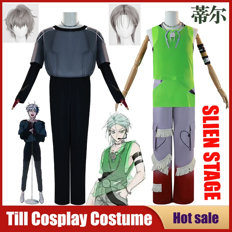 

Anime Alien Stage Cosplay Costume Till R6 Grey T-shirt Pants Set Till R7 Blink Gone Green Vest Outfit Carnival Party Unisex Suit