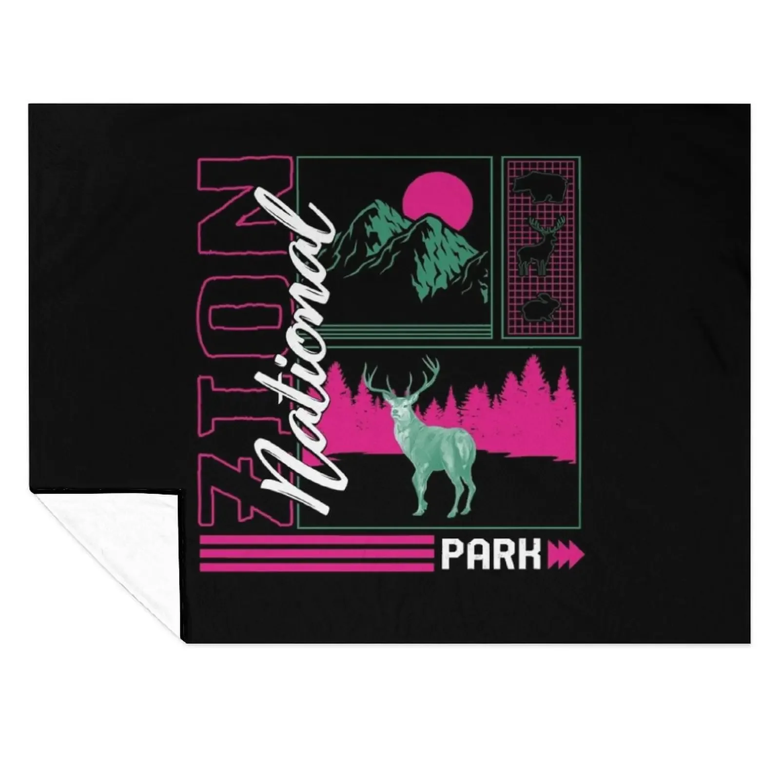 

Zion National Park Shirt, Outdoor, Wildlife, National Park Outdoor Trip Gift Camping Lover, Vintage Retro Souvenir Throw Blanket