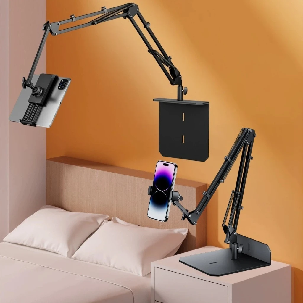 

Gooseneck Tablet Stand Holder for Bed Sofa Flexible Metal Clamp Mount for 4.7''-13'' Phone Tablet IPad Tripod Stand Floor