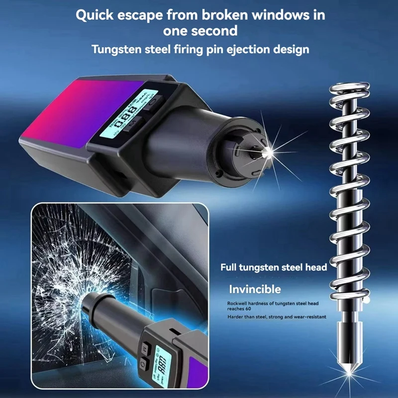 2 In 1 Handheld Breathalyzer Digital Breath Alcohol Tester With Safety Hammer Window Breake Blowing Type Alcohol Tester