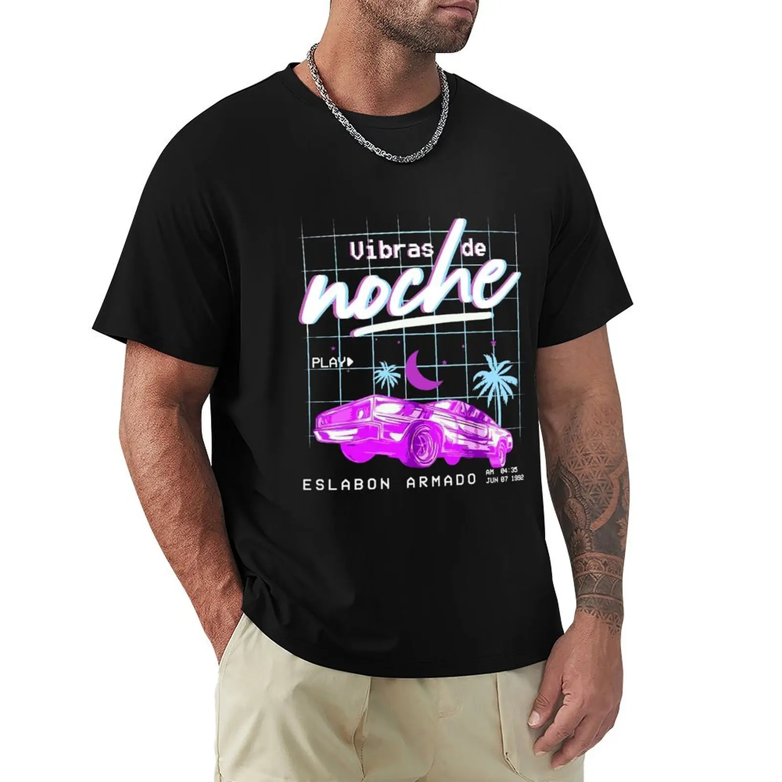 Vibras De Noche Play Eslabon Armado Vibras De Noche T-Shirt customizeds graphics Men's clothing