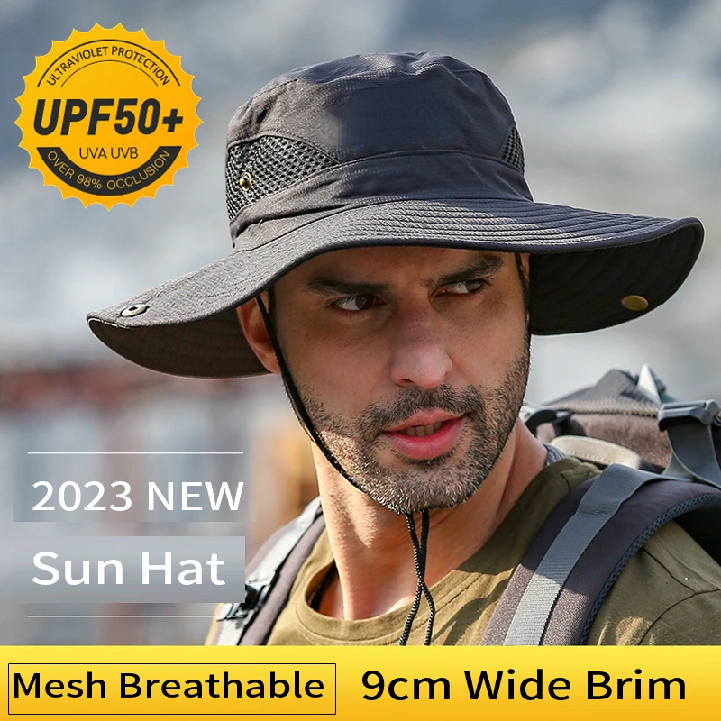 Men\'s Fishing Bucket Hat Anti-UV Fisherman\'s Hat Panama Outdoor Sun Protection Hats For Women Boonie Hat Wholesale