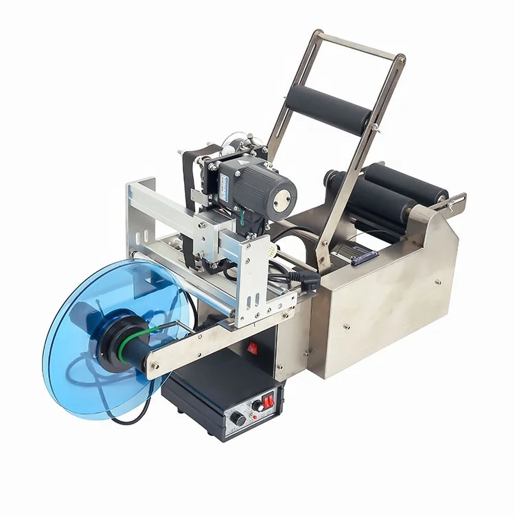 

MT-50P Bottle Sticker Labeler Manual Bottle Labeling Machine for Plastic Glass Jar Round Bottles with Date Code Printer