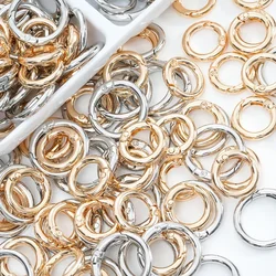 5pcs Metal Ring Spring Clasps Openable Round Carabiner Keychain For Diy Dog Chain Buckles Bag Cell Phone Chains Accessories