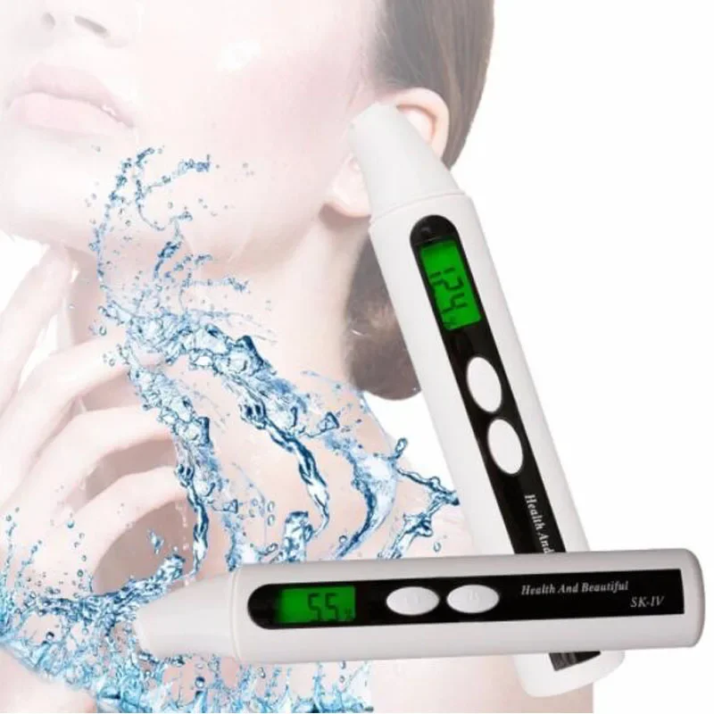 Pele Umidade Tester Pen, Digital LCD, Umidade Da Pele e Analisador De Conteúdo De Óleo Para Rosto Testa Bochecha Olho Facial, SK-IV