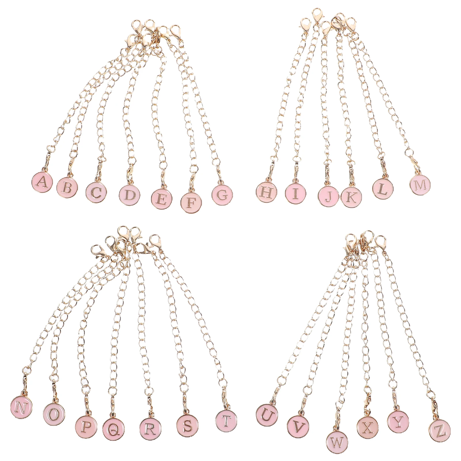 

26 Pcs Letter Chain Metal Charms Hanging Decorative Tumbler Cup Chain Backpacking Keychains Durability