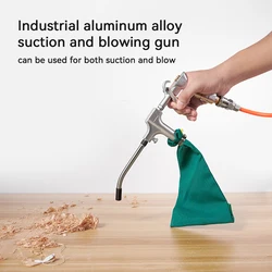 IMBOT Short Nozzle Pneumatic Dust Gun Cleaning Tool Air Blow Gun with Dust Bag Dual Effect Blow and Suction