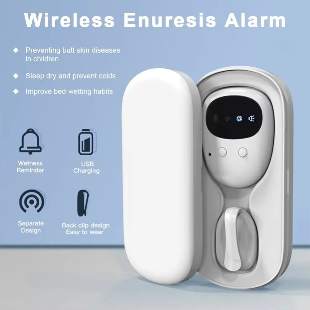 Wireless Bedwetting Alarm USB Rechargeable Portable Bed Wetting Enuresis Alarm High Sensitivity Intelligent Sensing