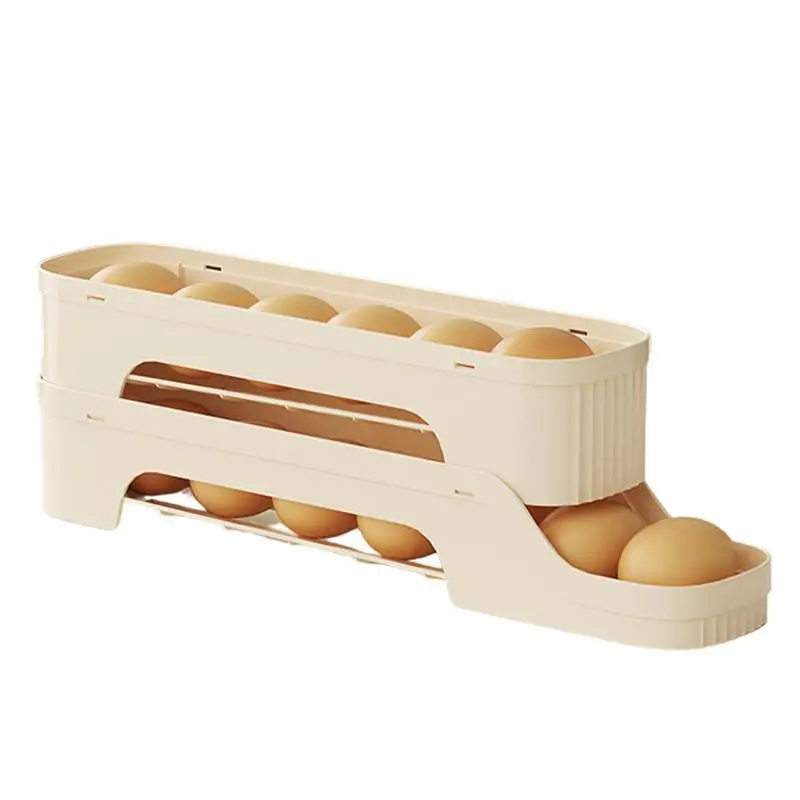 Egg Dispenser For Refrigerator Slide Type Refrigerator Egg Dispenser Removable Egg Storage Rack For Kitchen Multiple Tiers