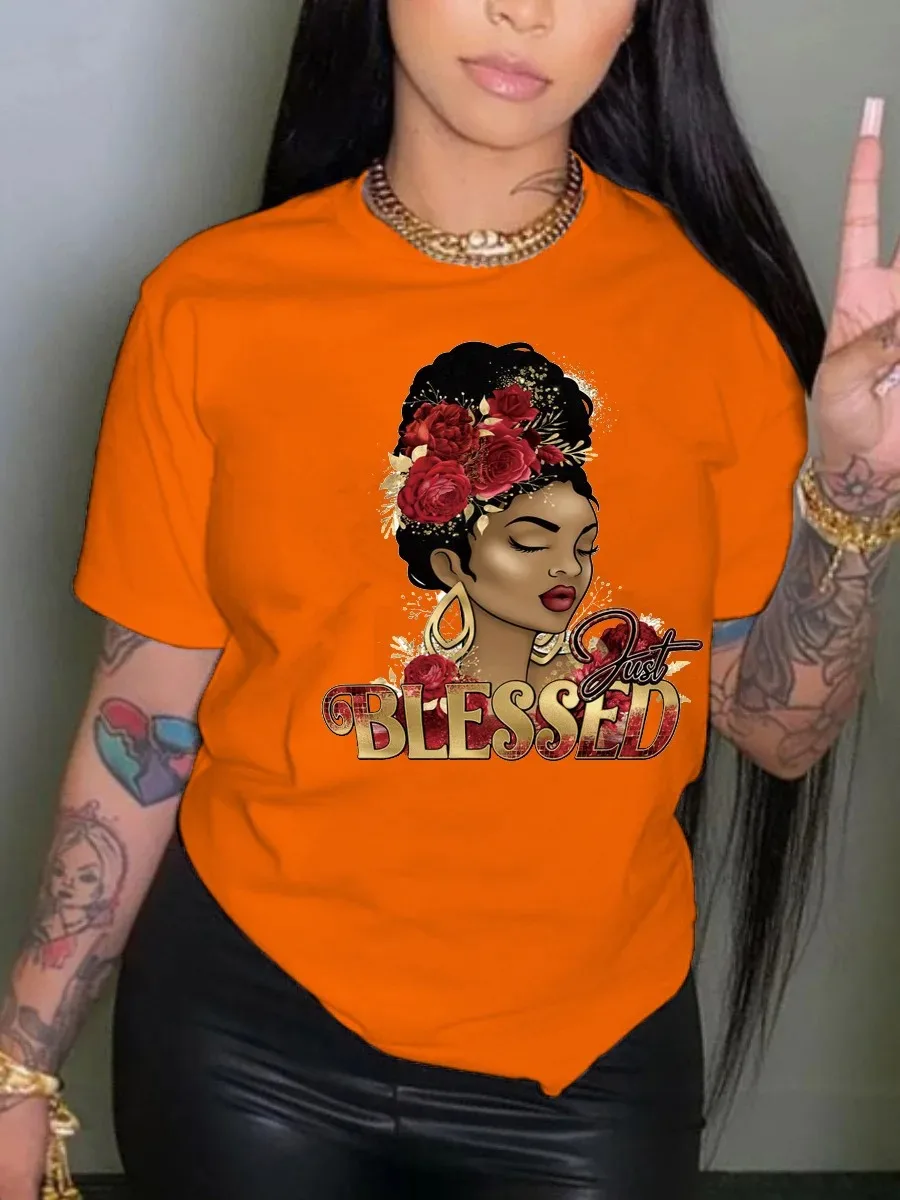 

Plus Size American Street Creative Blow Fan Pure Cotton T-shirt for Men and Women Summer Short Sleeve Couple Wear INS Top