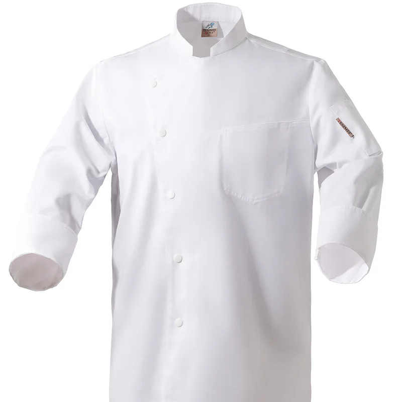 Autumn and Winter Catering Chef Overalls Men's Long- Hot Pot Hotel Kitchen Canteen Breathable Short-Sleeved Workwear