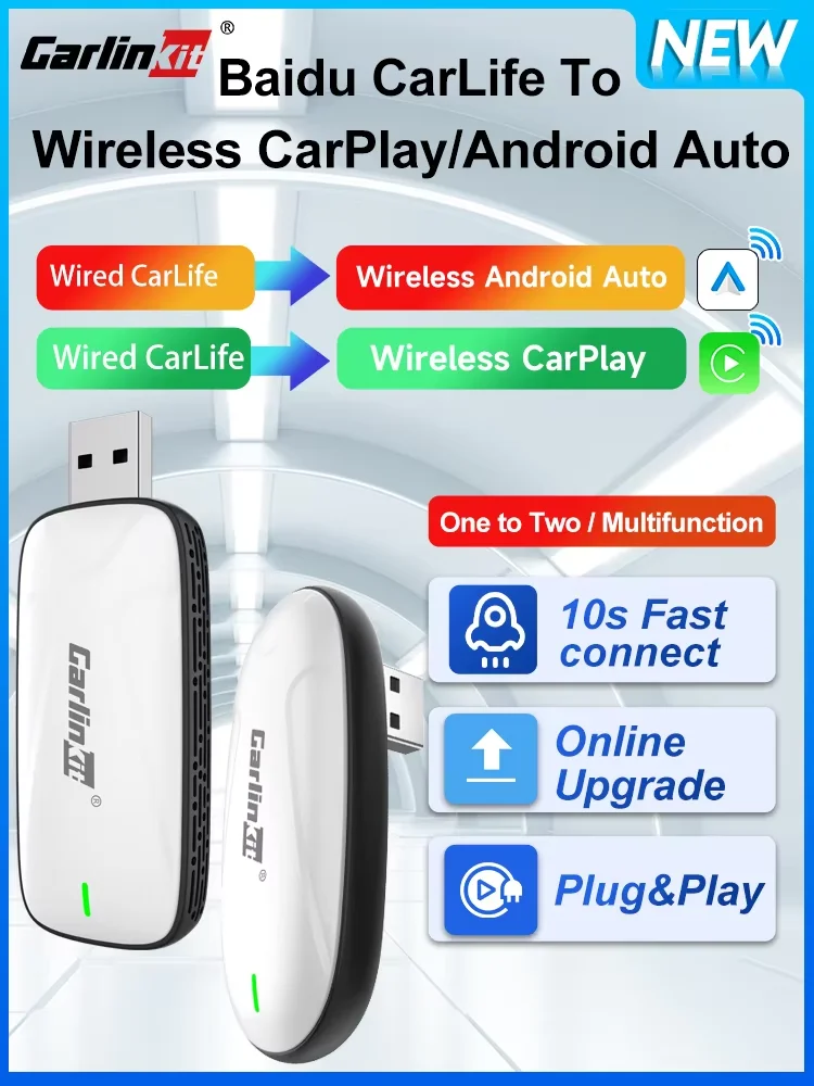 CarlinKit Neues Baidu CarLife zu Wireless CarPlay Android Auto Wireless Auto Connect Original-Autoradio-Upgrade für Changan Geely