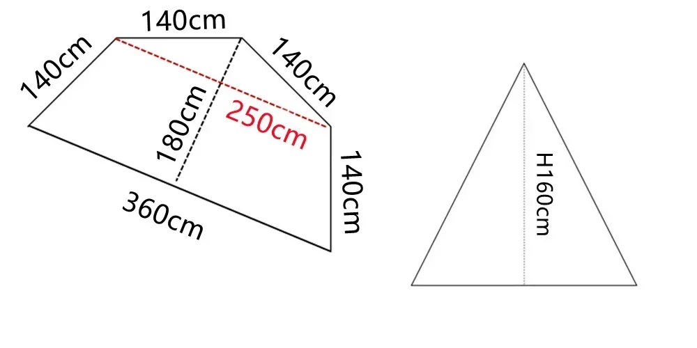 4 Seasons Camping Inner Tent Rodless Ultralight Pyramid Tent‘s Inner Tent 2-3 Person Portable Winter Camping Tent's Inner