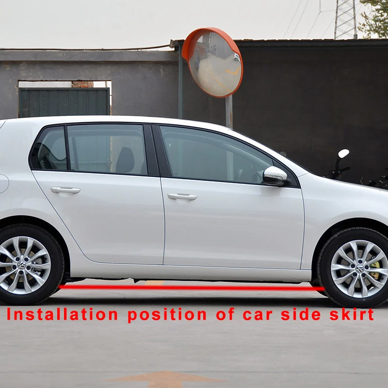 

Carbon Fiber Appearance Decoration Side Body Skirts Kit Lip Trim Cover Spoiler Car Accessories For Volkswagen Golf 6 2010-2012