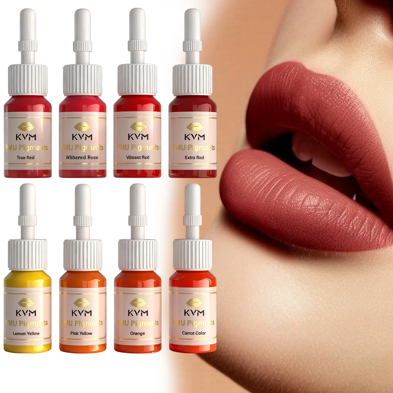 8 Colors 5ML Lip Tattoo Ink Set Semi Permanent Makeup Tattoo Lips Pigments Microblading Body Beauty Health Tattoo Art Supplies