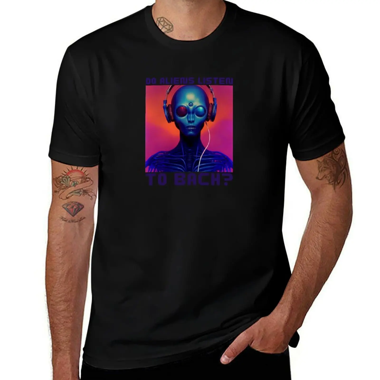 Do Aliens Listen to Bach? T-Shirt Holiday Casual Short Sleeve Top