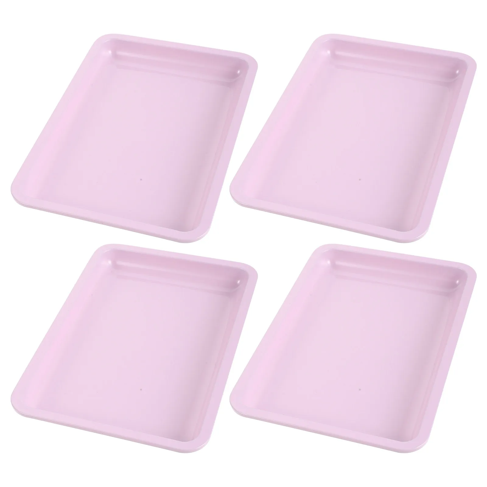 4Pcs Stainless Steel Nail Art Organizer Metal Tray Stackable Manicure Tools Storage Tray for Salon Desk Jewelry Accessories view 4
