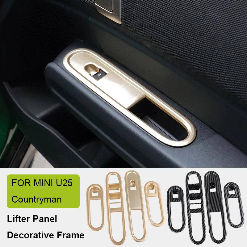 

For Mini Countryman U25 2024 2025 Car Styling ABS Window Switch Lifter Panel Trim Frame Sticker Car Interior Accessories 4pcs