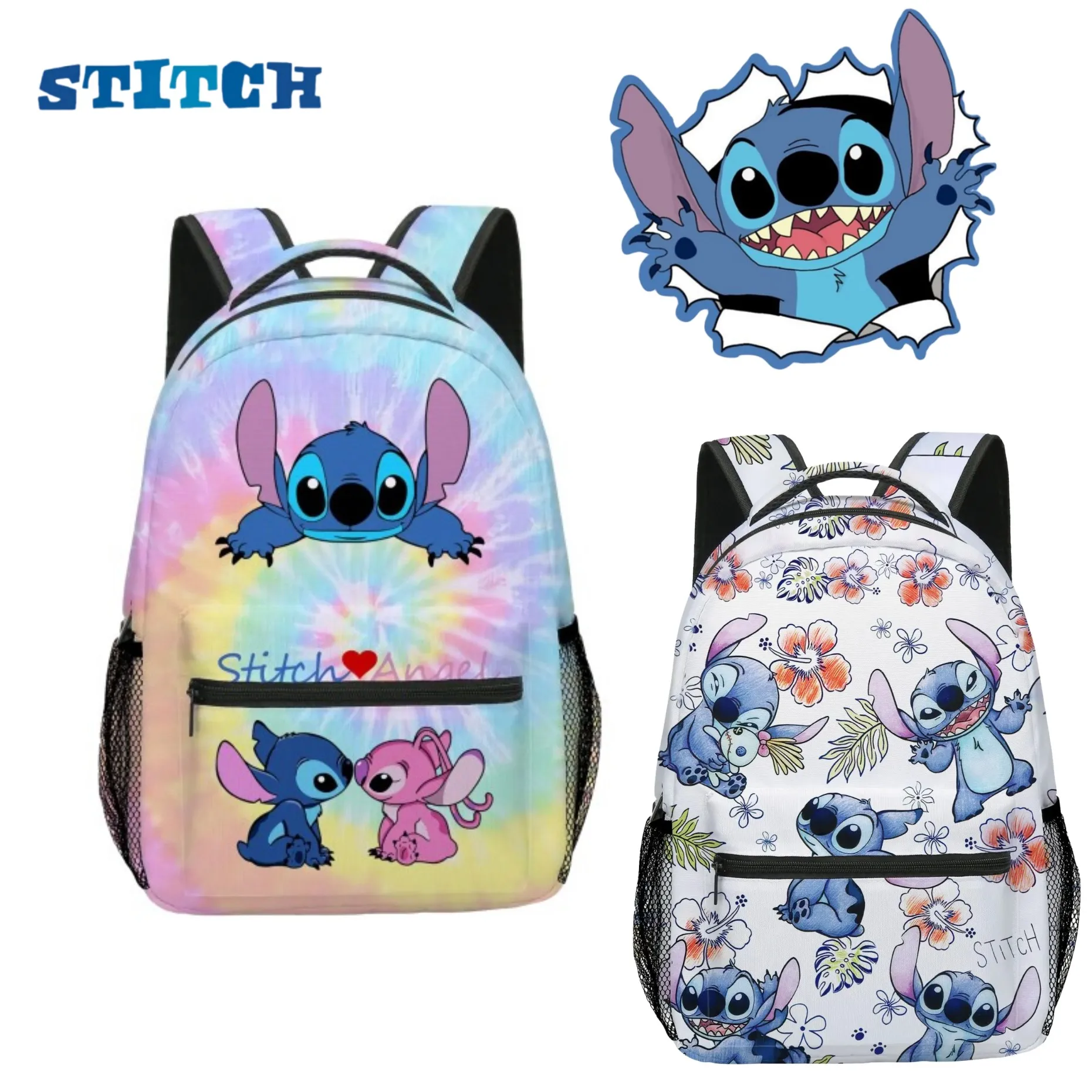 Disney Lilo Stitch Backpack for Girls Boys Teenager Children Rucksack Casual School Bags Travel Rabbit Ears Backpacks Mochila