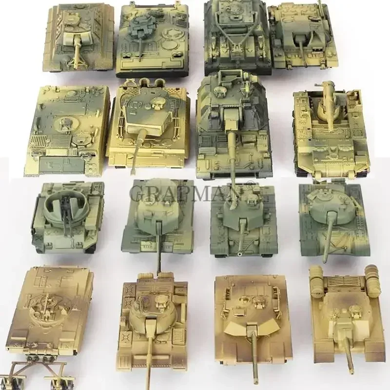 1/72 Plastic Assembled Tank Model Kit WWII Military Model Puzzles 24 Styles Tanks Sand Table Tanks Toys for Boys