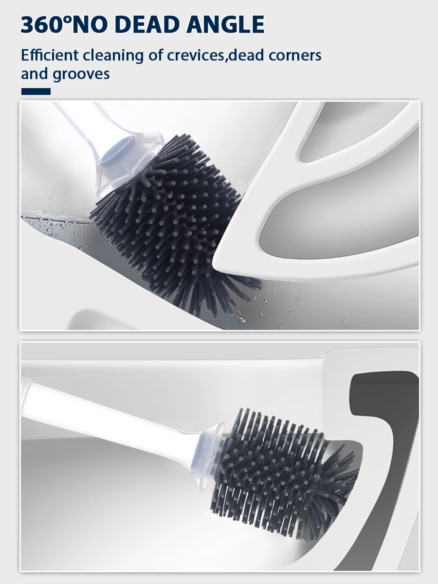 2x Scopino Per WC In Silicone Scopino Per WC 2 In 1 Con Montaggio A Parete Scopino Per WC Sterile 91593838