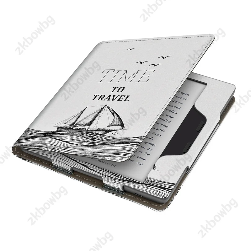 Etui ze skóry PU z funkcją podstawki do Kindle Oasis 10. / 9. generacji (2019 / 2017) z paskiem na rękę, funkcją usypiania/wybudzania i inteligentnym zamknięciem. — zdjęcie produktu 4