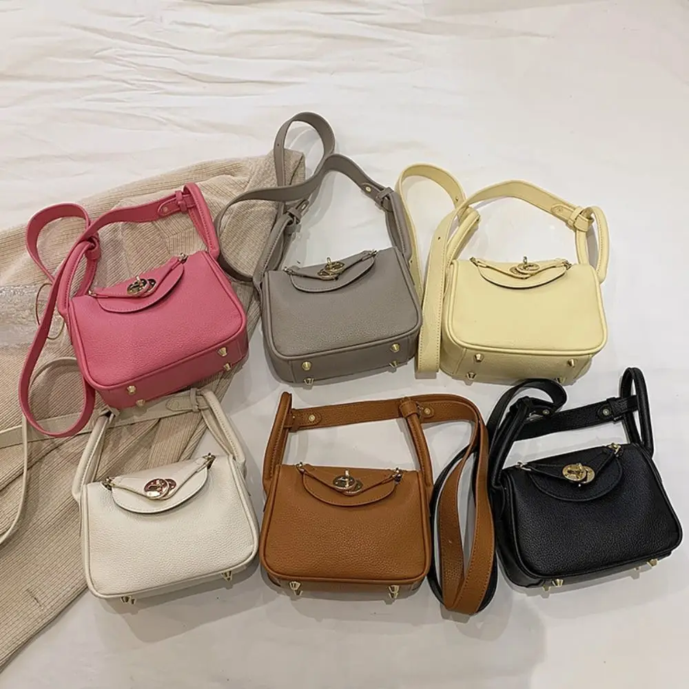 High-capacity Tote Bags Minimalist Crossbody Pu Leather Underarm Handbag Solid Color Single Shoulder Bag Girl