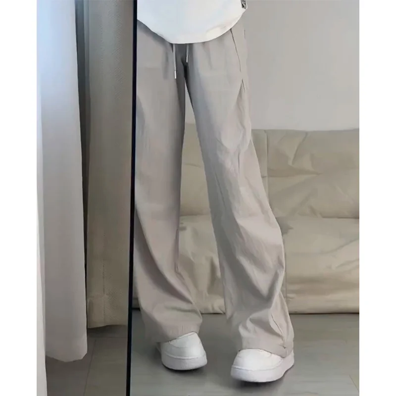 

ey Ice Silk Men's Summer Thin Neutral Sle Qui Dry Paratrooper Pants Loose Straight Tube Yamamoto Pants Casual Leisure T...