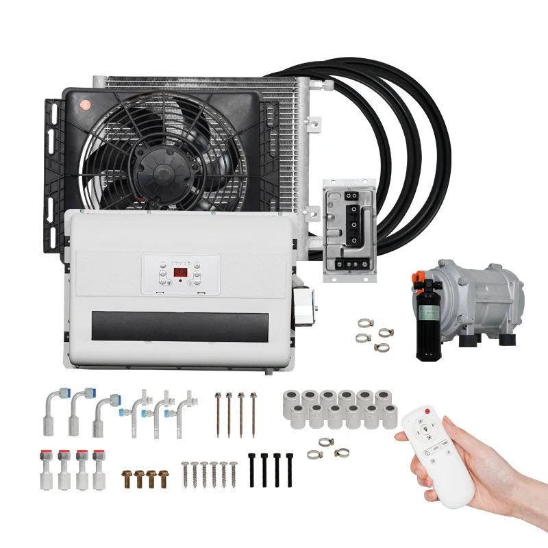 

Hot 12V/24V Universal Car Cooling Air Conditioner With Electric Compressor Kit Auto Evaporator Unit For Vehicle