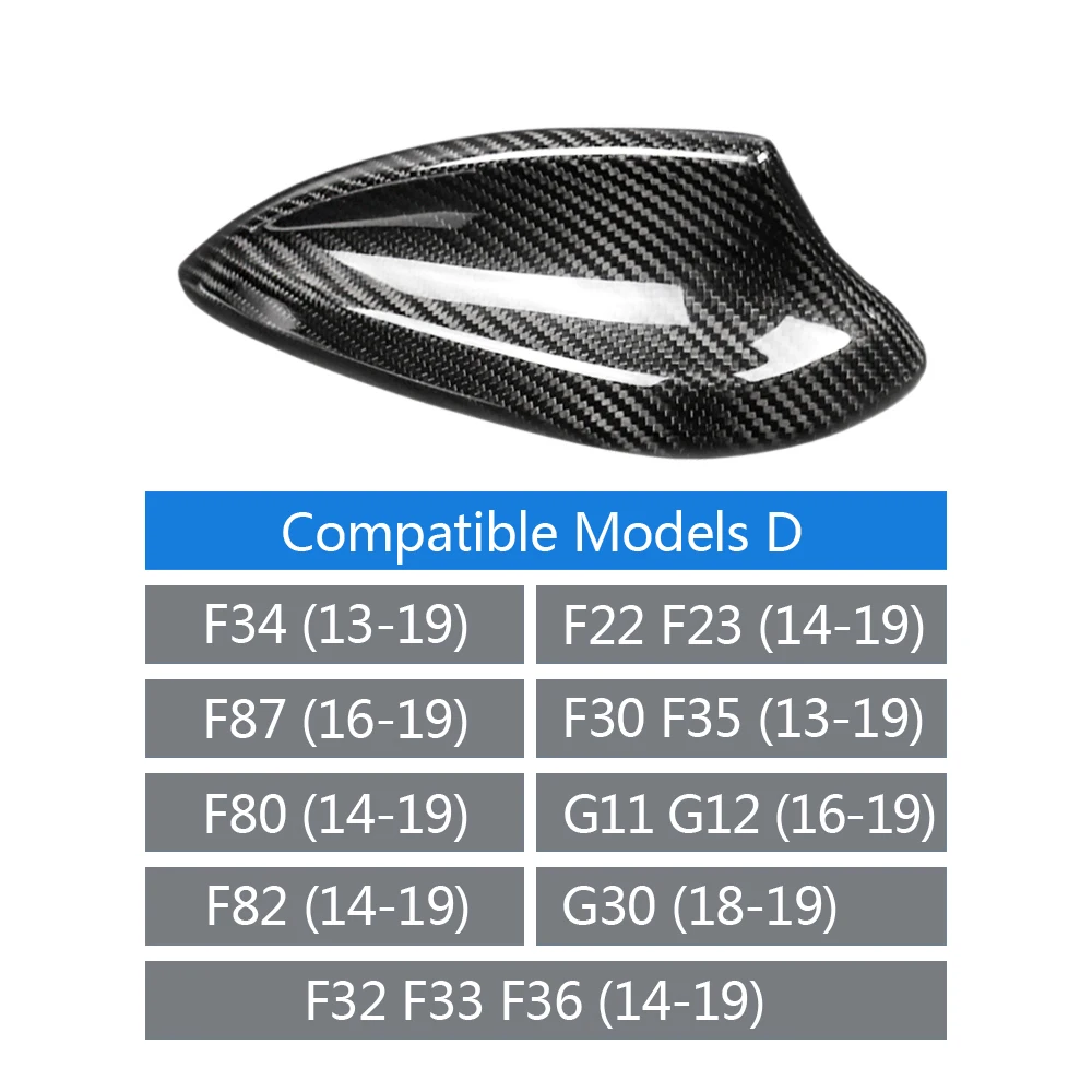 For BMW M2 M3 M4 12345 7 Series X1 X3 F22 F30 F34 F80 F87 F32 F36 F82 G11 G20 G12 G30 Real Carbon Fiber Shark Fin Antenna Cover image 3