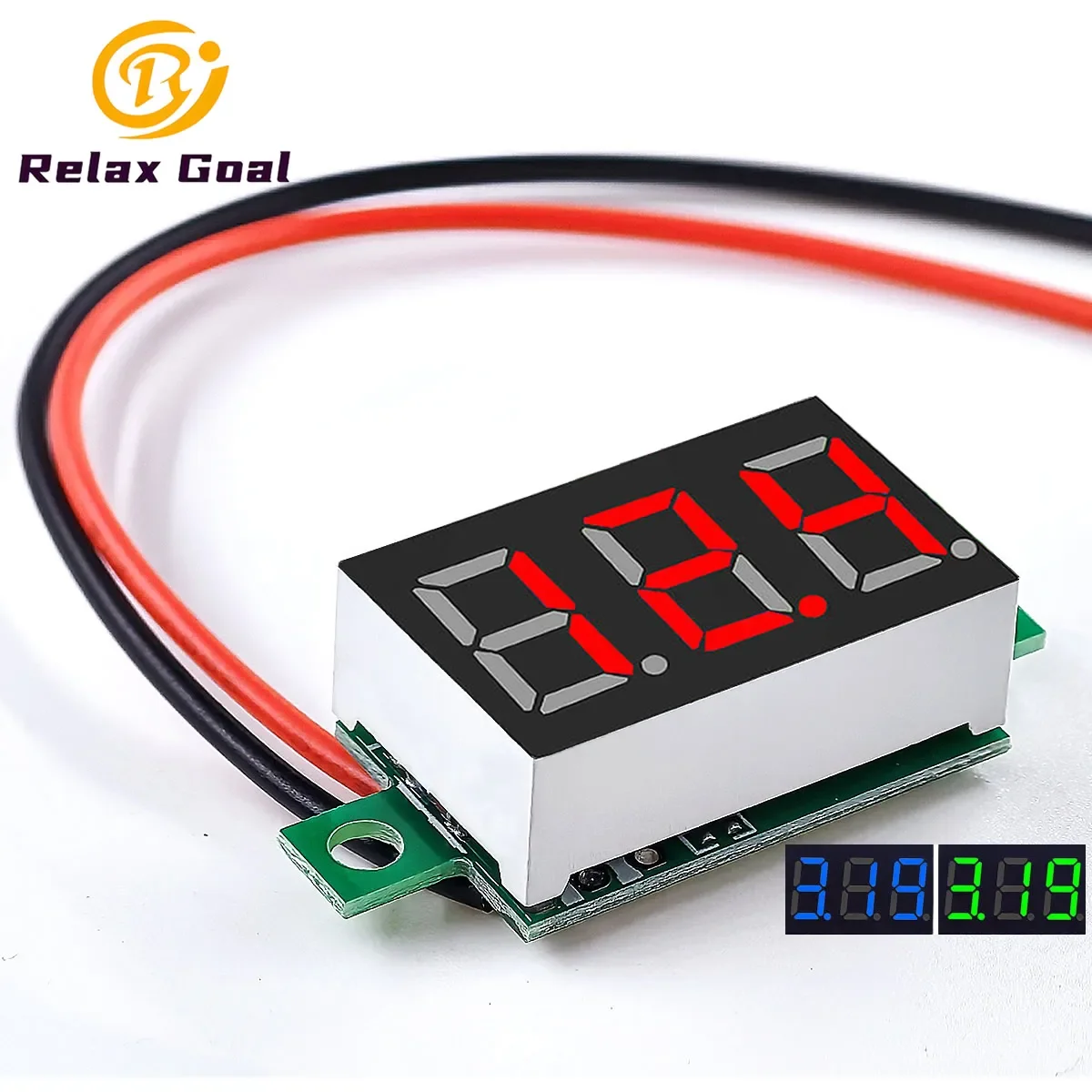 DC4.5V-30V Mini Digital Two-Wire Voltmeter 0.36 Inch LED Display Panel Voltage Tester Ammeter Volt Meter Module Red/Blue/Green