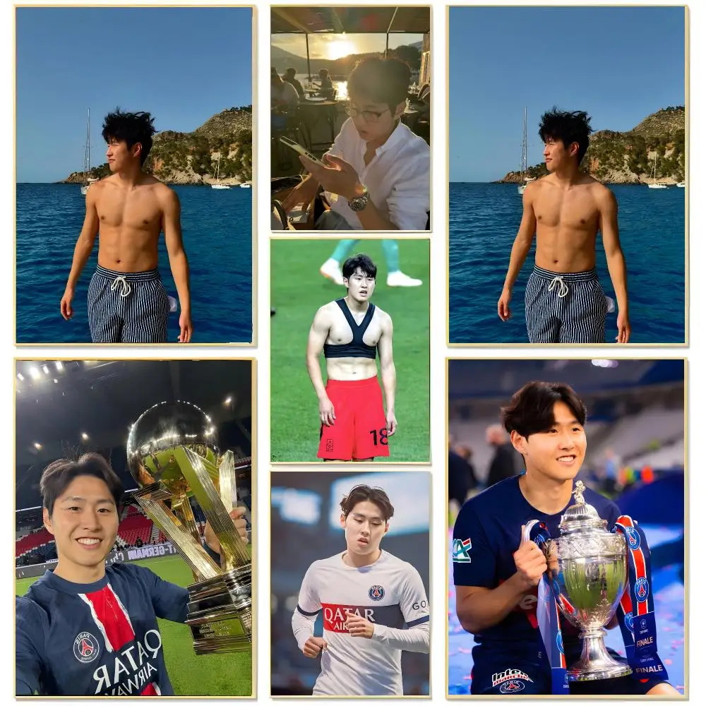 Football Player Lee Kang-in Poster Living Room Bedroom Decorative Print Unframed Decor