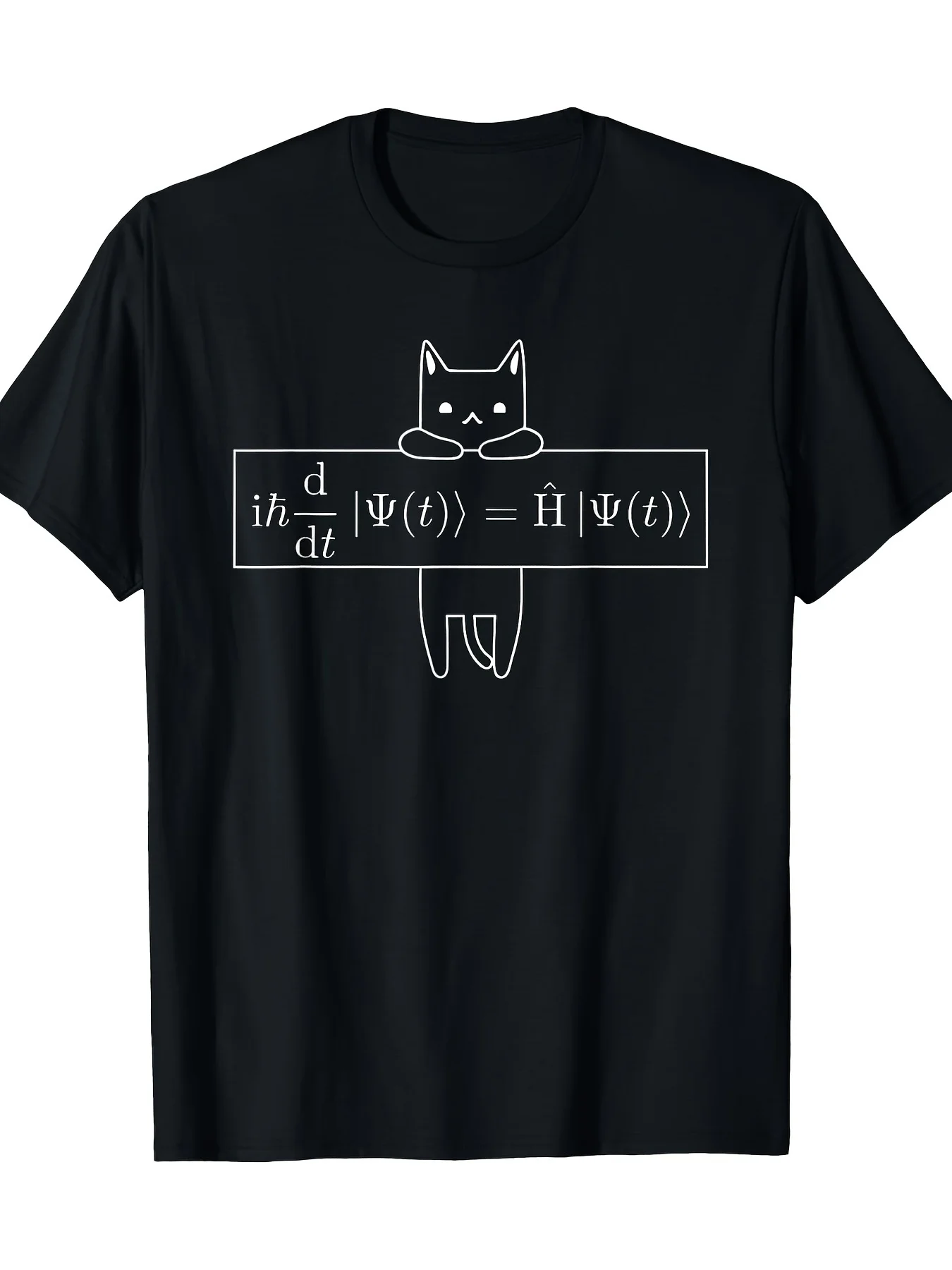 

Quantum Mechanics Cat T-shirt Physics Themed Printed Women Tee Comfortable Top Round Neck Short Sleeve Casual Clothing Women Y2K