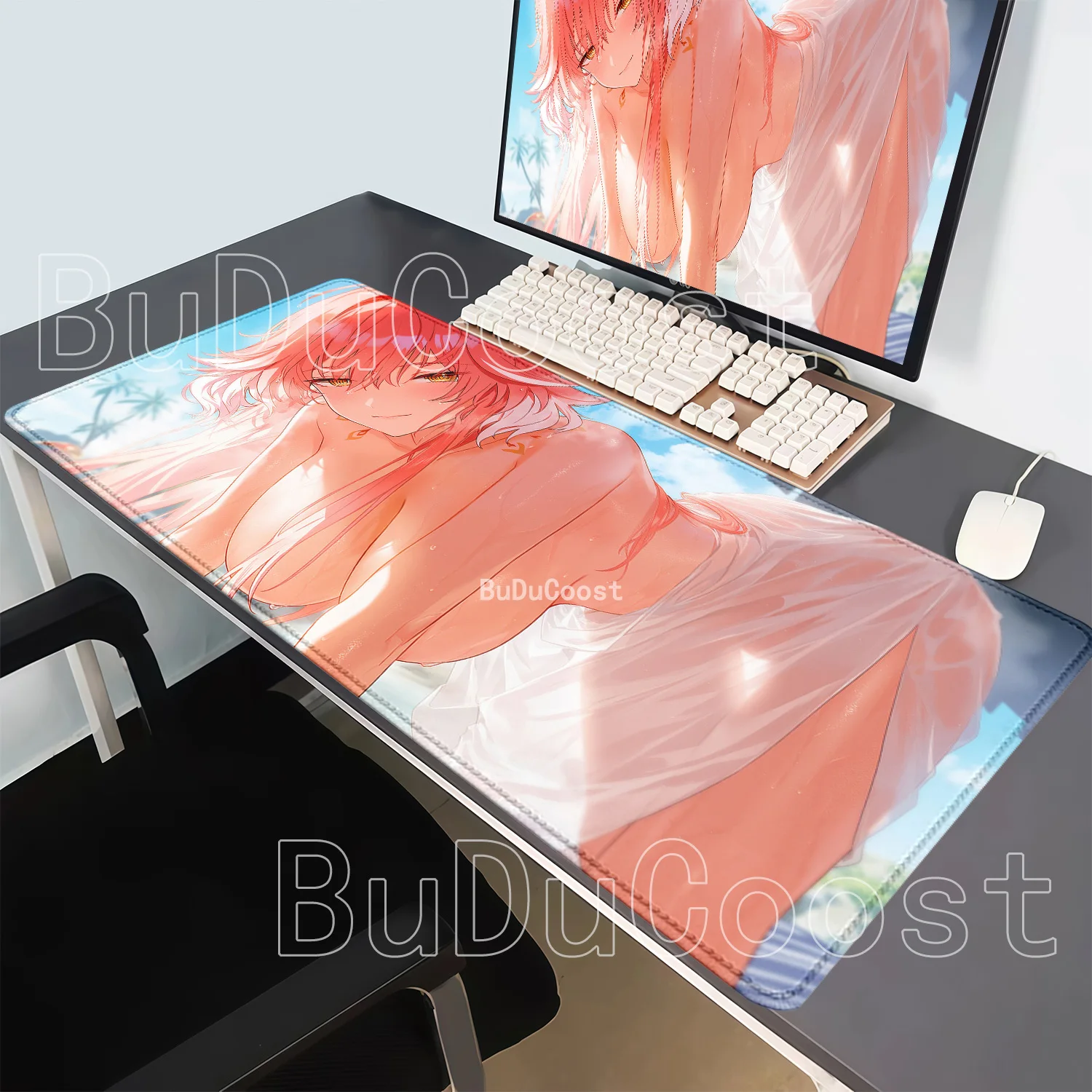 Anime Sexy Girl Changli Wuthering Waves Gaming Mousepad Speed PC Keyboard Larger Desk Mat Xxl Office Rubber HD Printing Mousepad
