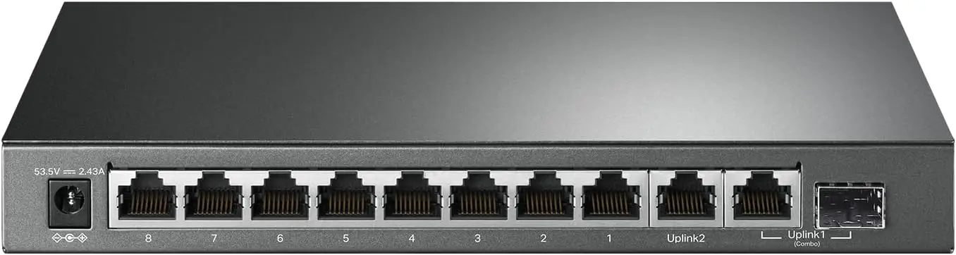 

8 Port Gigabit PoE+ Switch, 123W, 2 Uplink + 1 SFP, Extend/Priority/Isolation Mode, Plug & Play