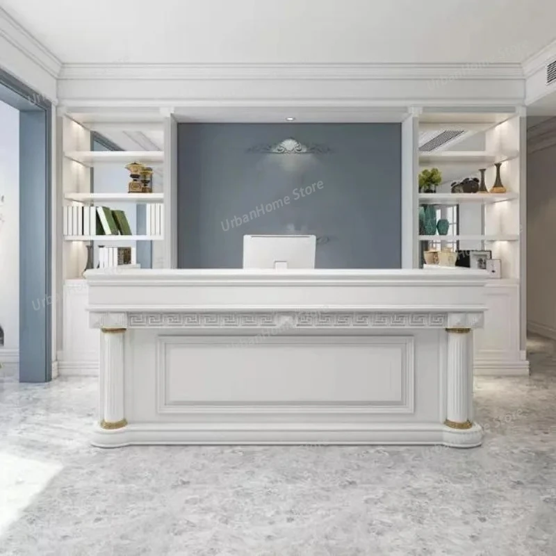 

European Wood Reception Desks White Hotel Luxury Welcome Reception Desks Design Organizers Comptoire Accueil Trendy Furniture