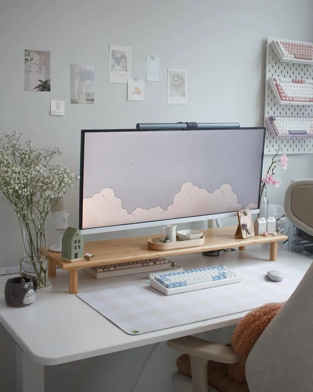 

Bamboo Dual Monitor Shelf, Monitor Stand Riser with Underneath Storage for Desk Office Supplies, Supports Heavy TV up to 300