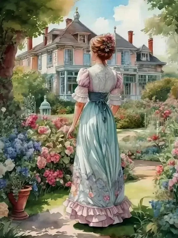 

1000pcs Woman Garden Jigsaw Puzzle - Beautiful Landscape Puzzle for Adults, Family Fun Activity, Home Decorat