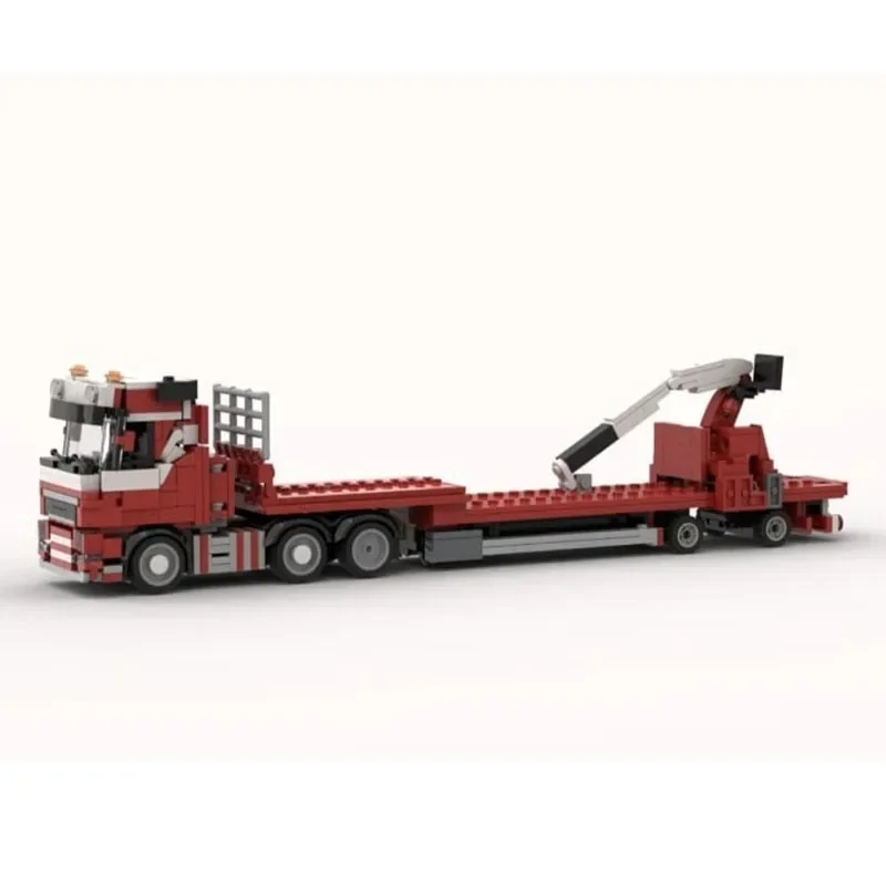 

New Building Blocks MOC-166206 Crane Truck Trailer Construction Model Ornament 647PCS Children's Birthday Gifts Christmas Toys