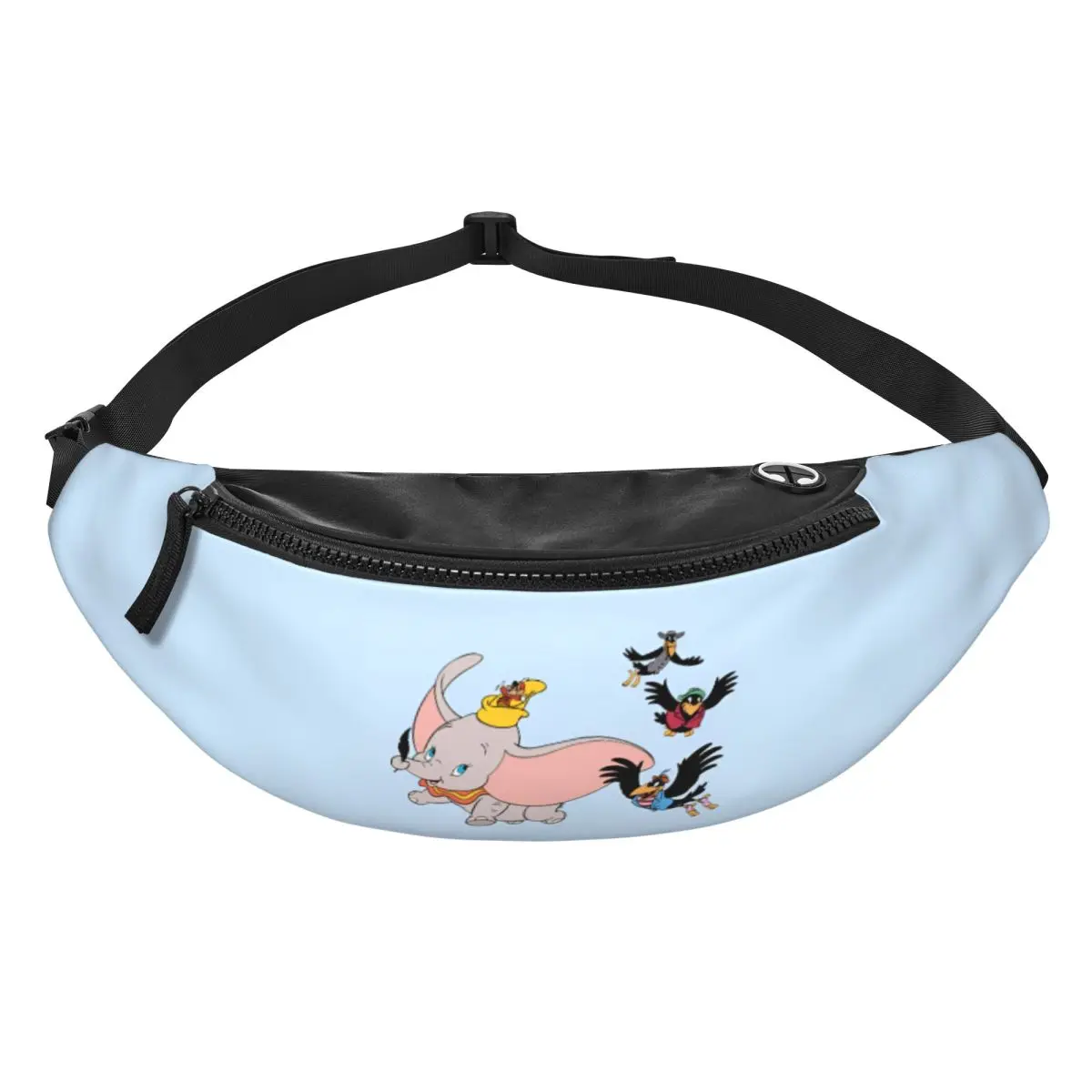 

Custom D-Dumboes Cartoon Fanny Pack Men Women Cute Elephant Crossbody Waist Bag for Travel Hiking Phone Money Pouch